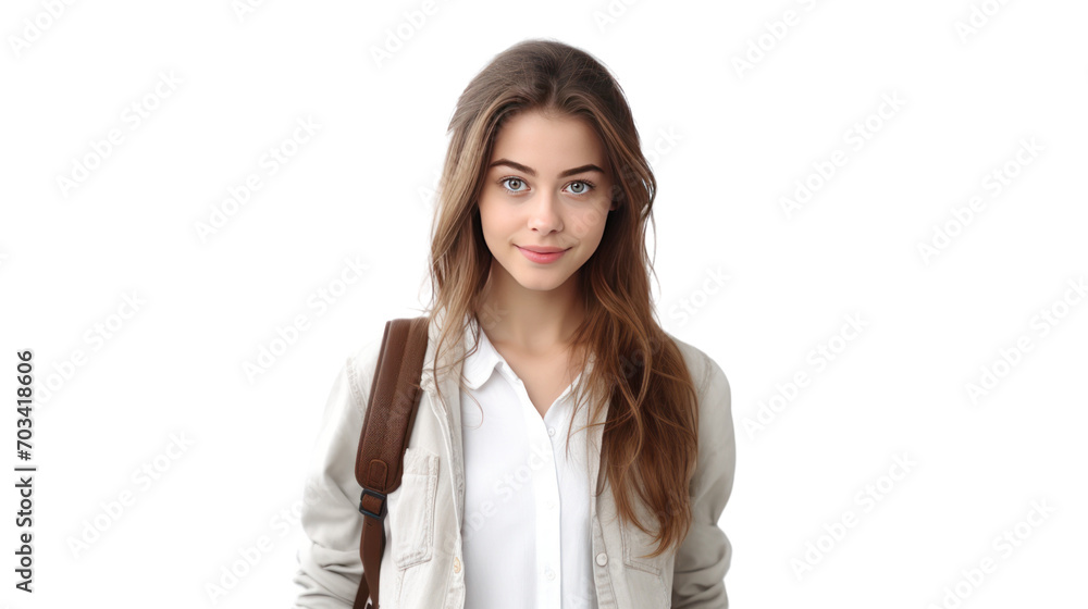 Young student woman isolated on white background Young student woman isolated on white background
