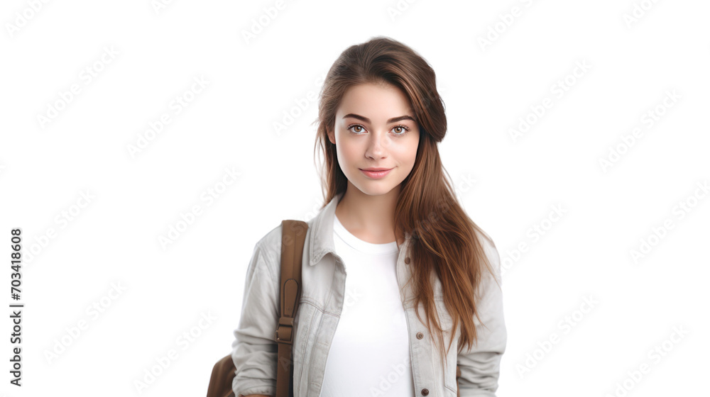 Young student woman isolated on white background Young student woman isolated on white background