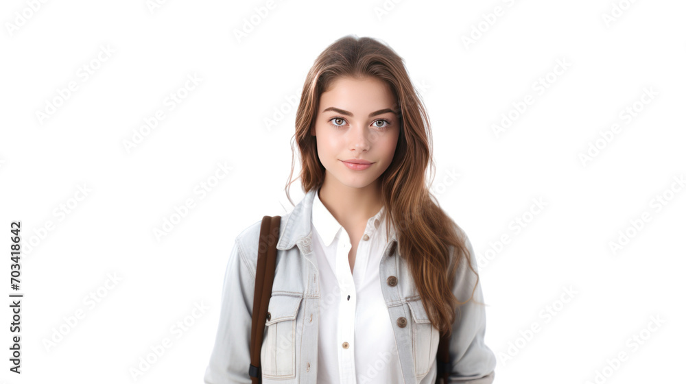 Young student woman isolated on white background Young student woman isolated on white background