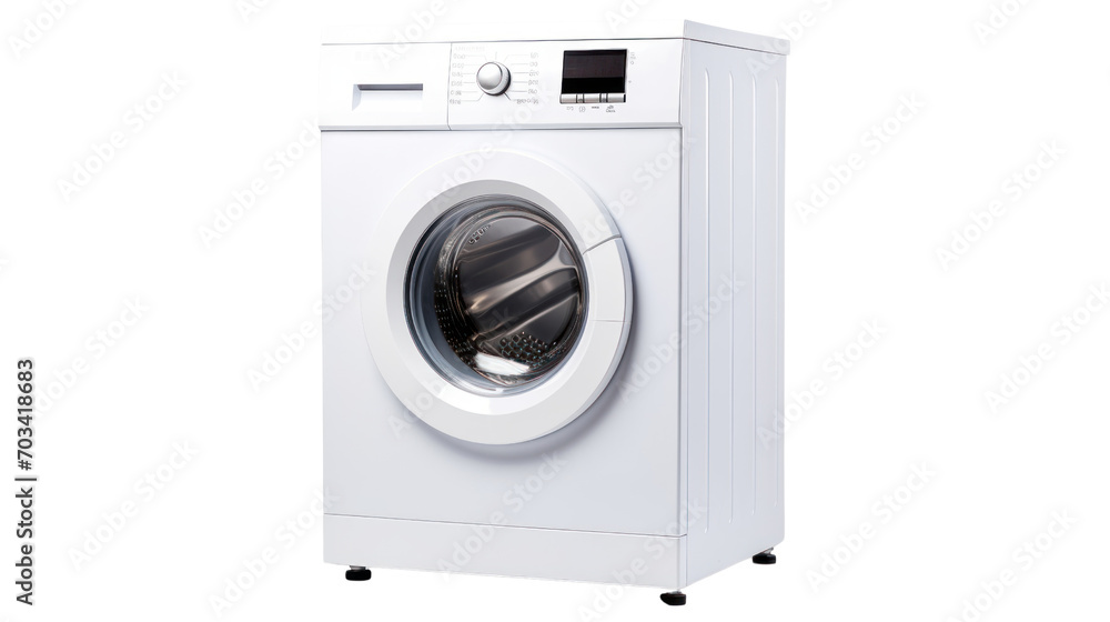 White washing machine on a white isolated White washing machine on a white isolated