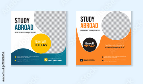 Study abroad social media post design template