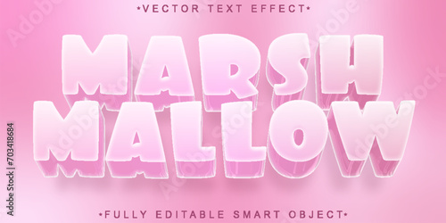 Soft Pink Marshmallow Vector Fully Editable Smart Object Text Effect