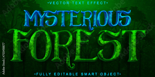 Mysterious Forest Vector Fully Editable Smart Object Text Effect