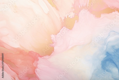 Abstract watercolor paint background by cyan and beige with liquid fluid texture for background, banner  © Celina