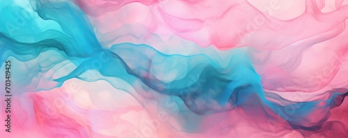Abstract watercolor paint background by coral pink and teal with liquid fluid texture for background  banner 