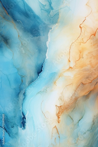 Abstract watercolor paint background by chocolate brown and powder blue with liquid fluid texture for background  banner 