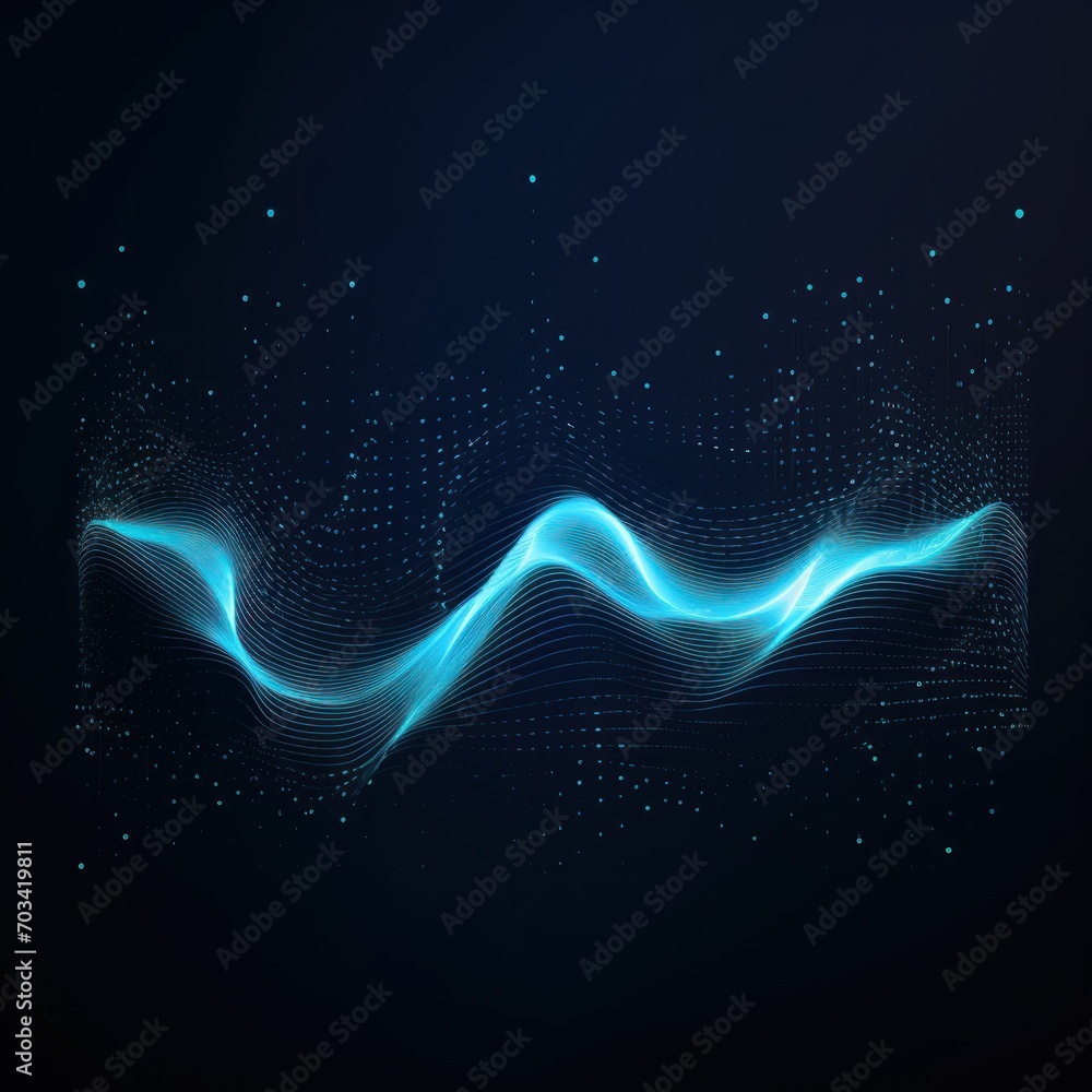 Abstract digital wave of particles. Futuristic point wave. Technology background vector.