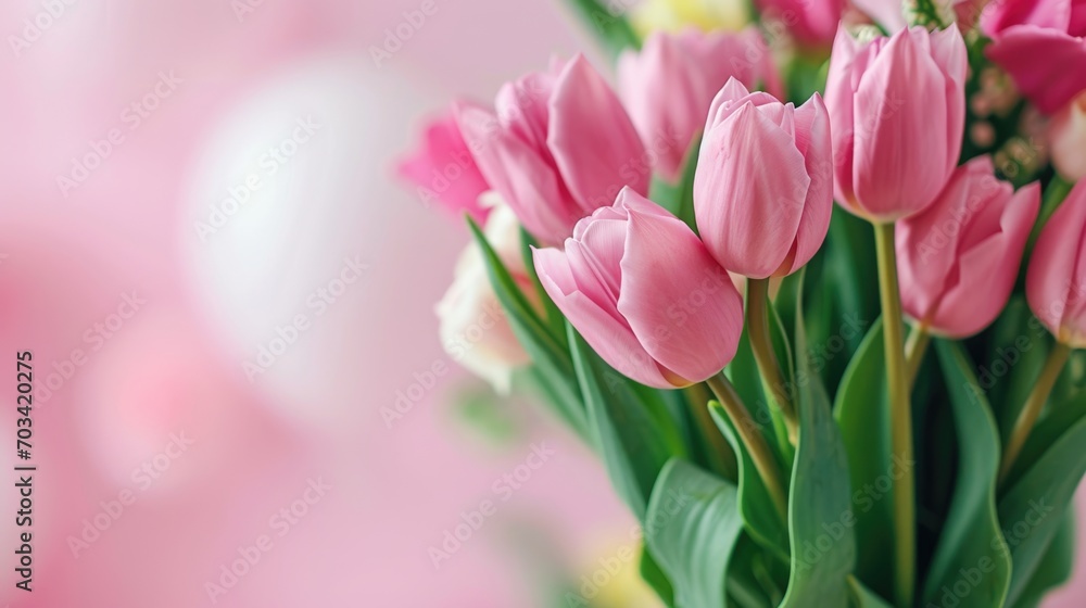 Fototapeta premium Beautiful flowers Valentine's Day. Romantic background with flowers for birthday, wedding. Spring background with flowers