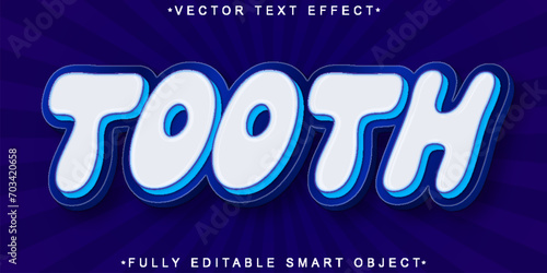 White Tooth Vector Fully Editable Smart Object Text Effect