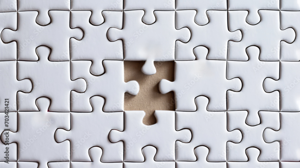 Missing Puzzle Piece on White Background. Image created with AI.
Missing Puzzle Piece on White Background. Image created with AI.