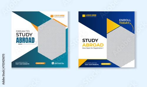 Study abroad social media post design template