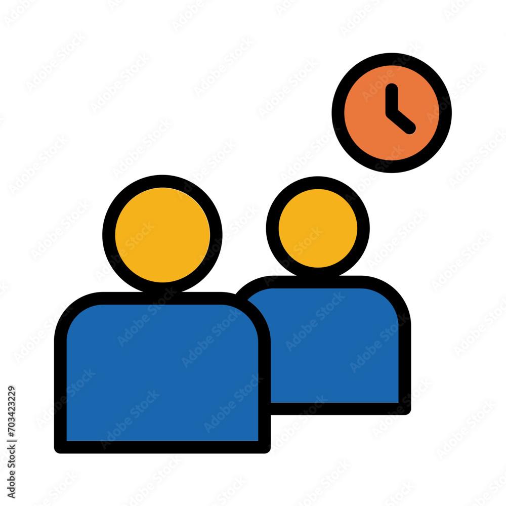 Clock Time User Filled Outline Icon Clock Time User Filled Outline Icon