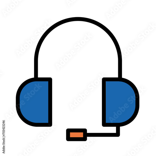 Customer Service Headset Filled Outline Icon