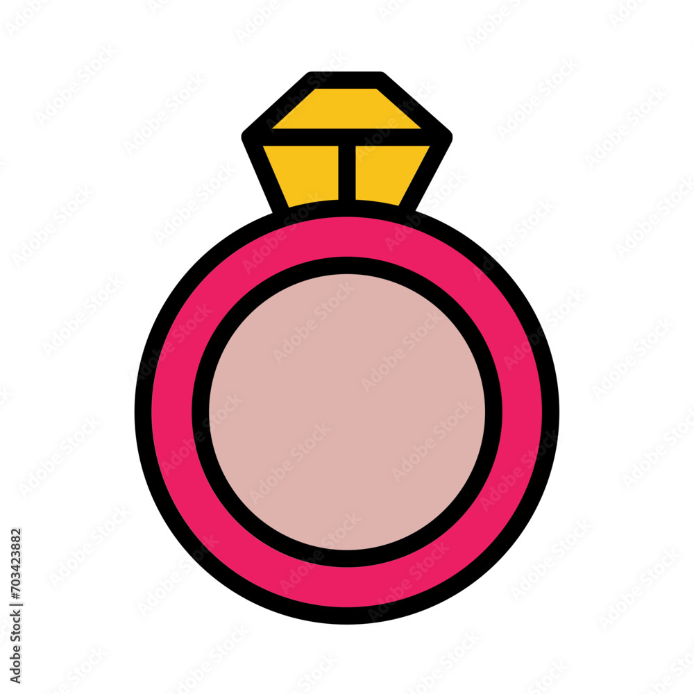 Engagement Lady Ring Filled Outline Icon Engagement Lady Ring Filled Outline Icon