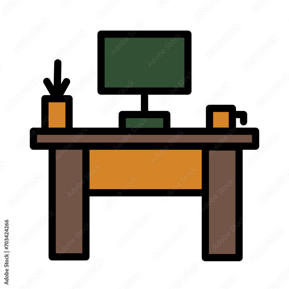 Job Office Work Filled Outline Icon Job Office Work Filled Outline Icon