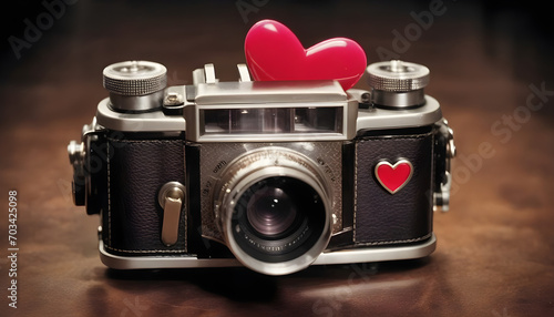 old camera with a heart - subject photography