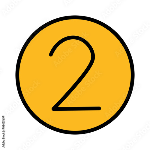 Foto Count Number Two Filled Outline Icon