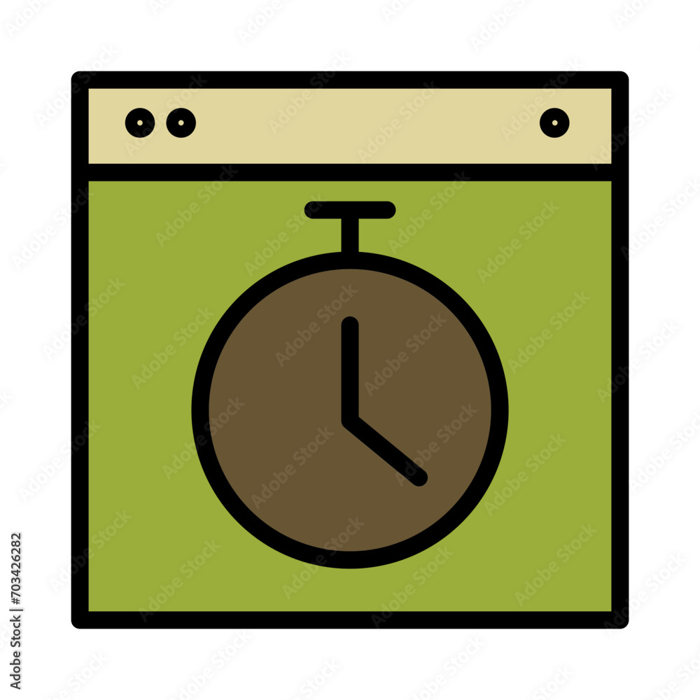 Browser Time Timer Filled Outline Icon Browser Time Timer Filled Outline Icon