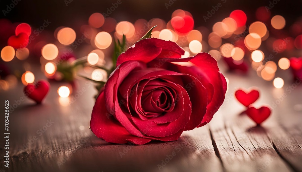 Valentine's Day-themed, gorgeous rose and heart-shaped decorations. generative Ai Valentine's Day-themed, gorgeous rose and heart-shaped decorations. generative Ai