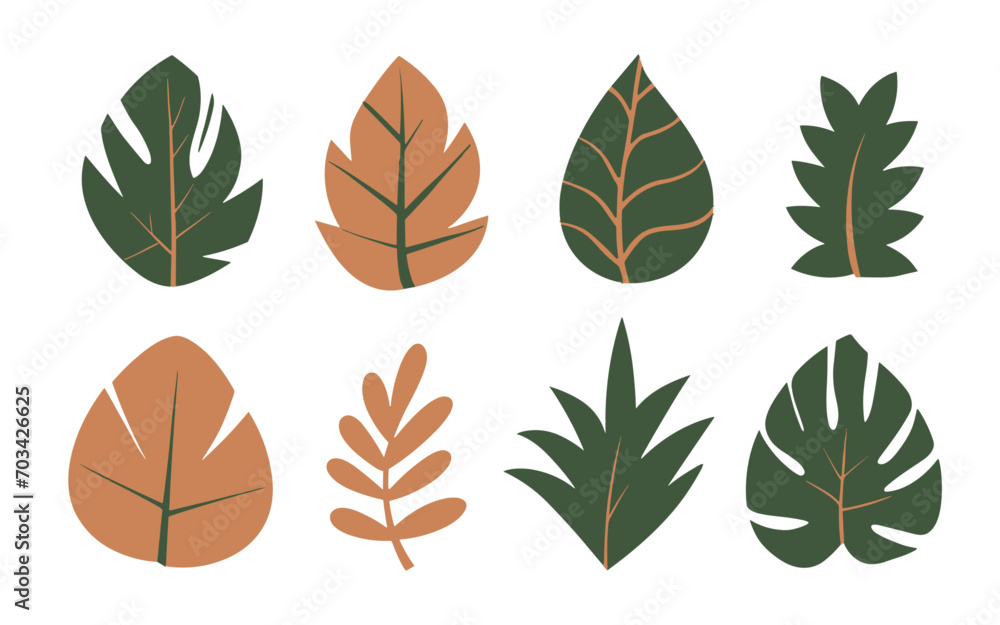 Abstract leaves vector clipart. Spring illustration. Abstract leaves vector clipart. Spring illustration.