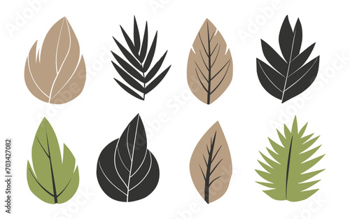 Abstract leaves vector clipart. Spring illustration.