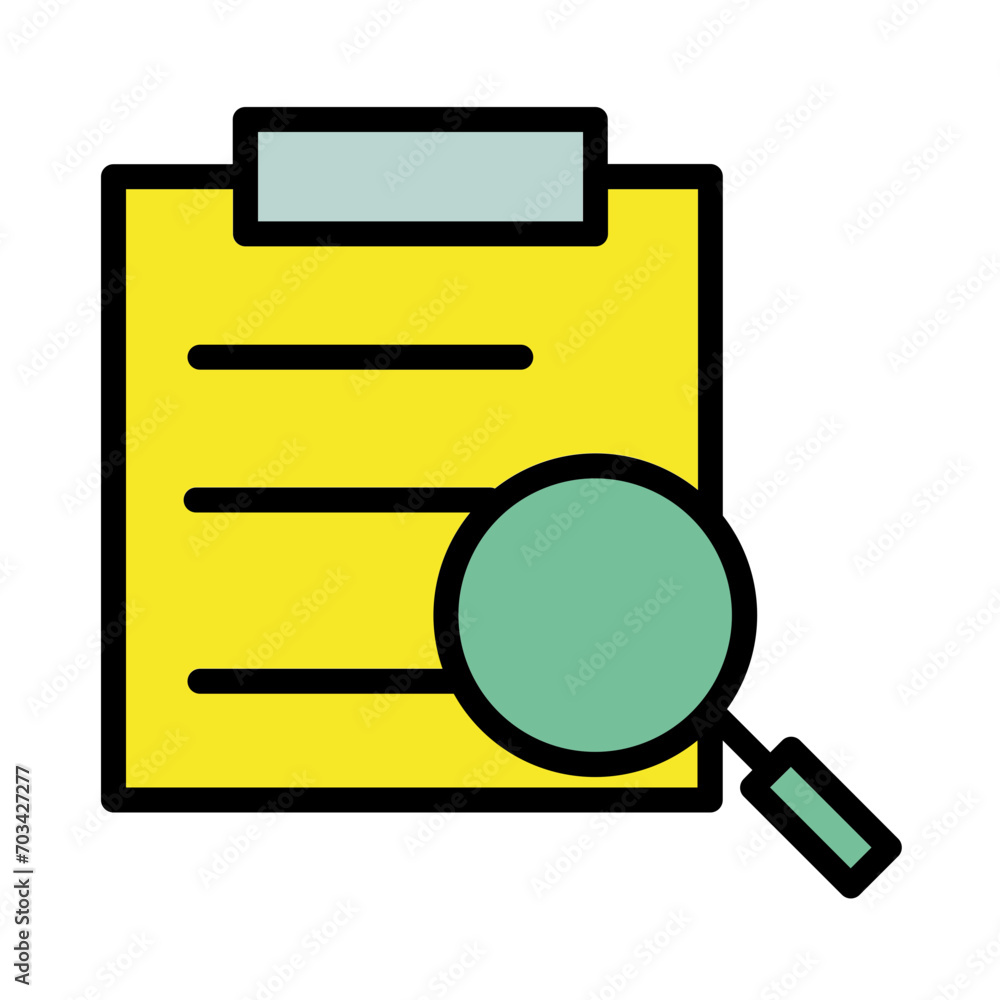 Idea Note Search Filled Outline Icon Idea Note Search Filled Outline Icon