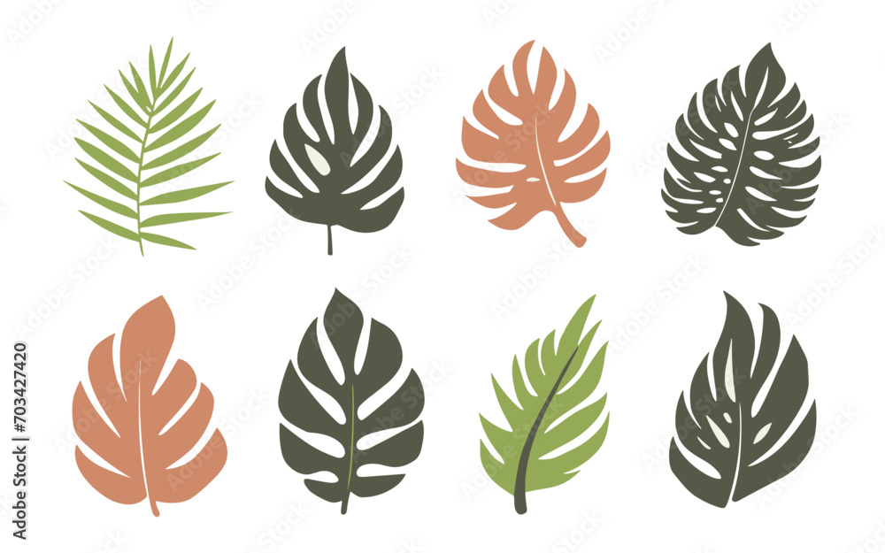 Abstract leaves vector clipart. Spring illustration. Abstract leaves vector clipart. Spring illustration.