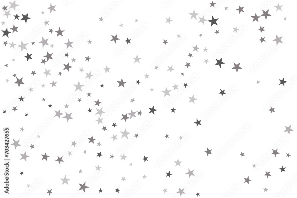 Silver star of confetti. Falling stars on a white background. Illustration of flying shiny stars. Decorative element. Suitable for your design, cards, invitations, gift, vip. Silver star of confetti. Falling stars on a white background. Illustration of flying shiny stars. Decorative element. Suitable for your design, cards, invitations, gift, vip.
