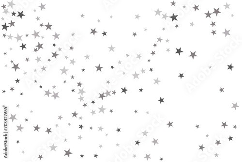 Silver star of confetti. Falling stars on a white background. Illustration of flying shiny stars. Decorative element. Suitable for your design  cards  invitations  gift  vip.