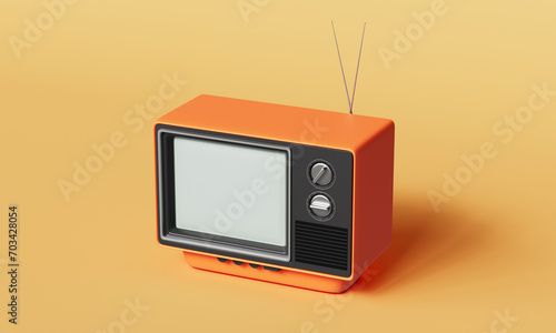 레트로 옛날 티비 목업 Retro Old TV Mockup photo