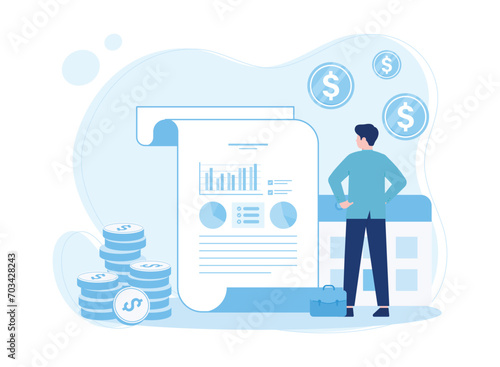 financial management. signing the loan agreement. money credit concept flat illustration