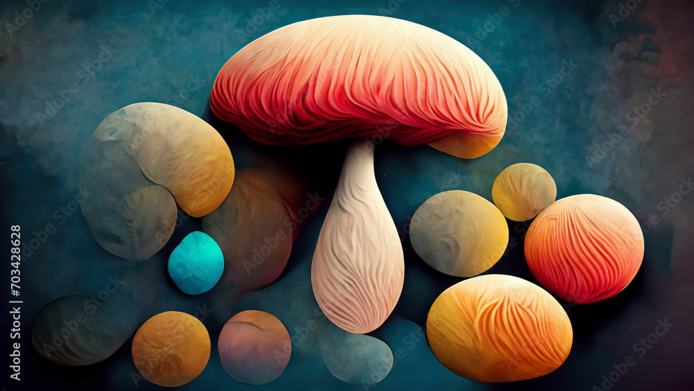 4k wallpaper with mushrooms in psychedelic colors Stock Illustration ...