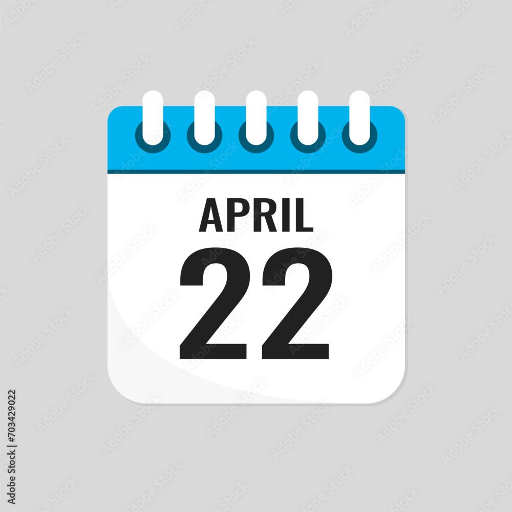Icon page calendar day - 22 April Icon page calendar day - 22 April