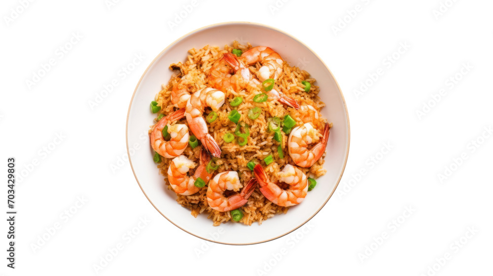 Fried rice with shrimp isolated on white background. Fried rice with shrimp isolated on white background.