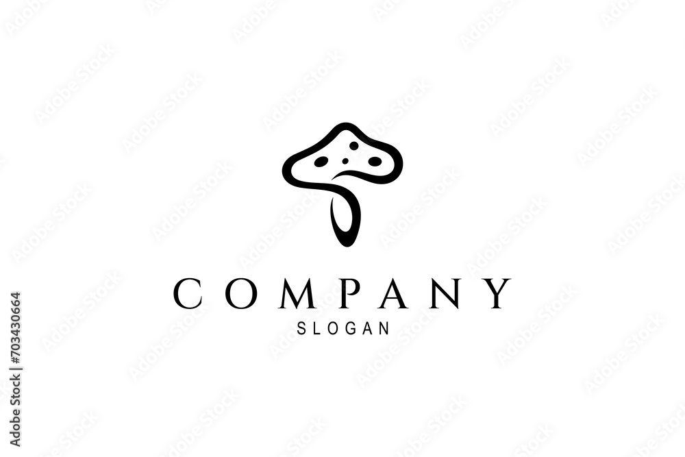 Mushroom logo in simple flat template design style Mushroom logo in simple flat template design style