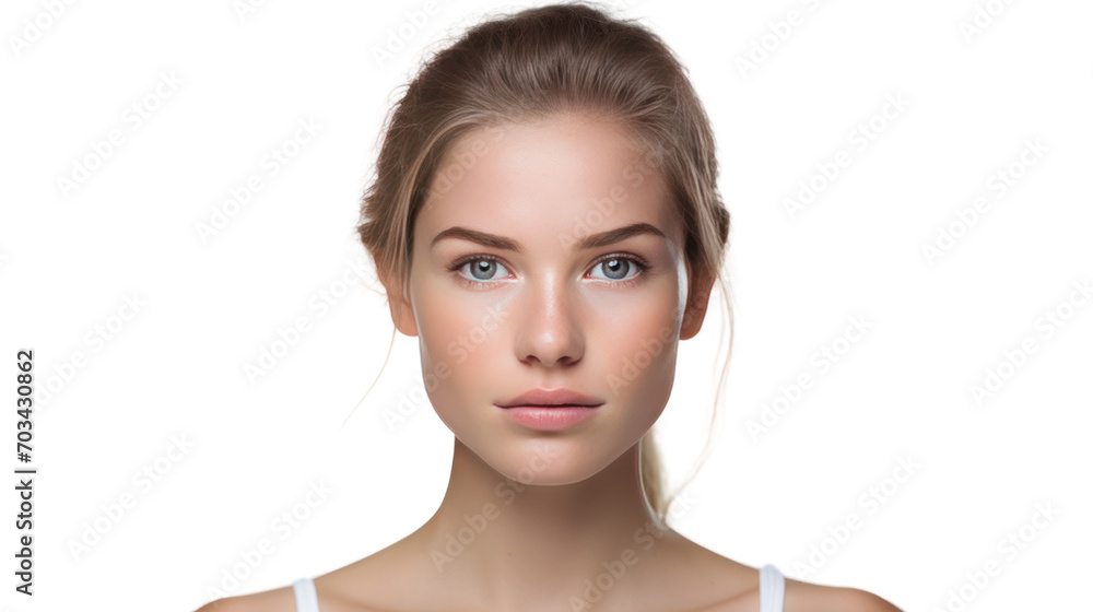 Beauty skincare woman face portrait. isolated on a white background. Beauty skincare woman face portrait. isolated on a white background.
