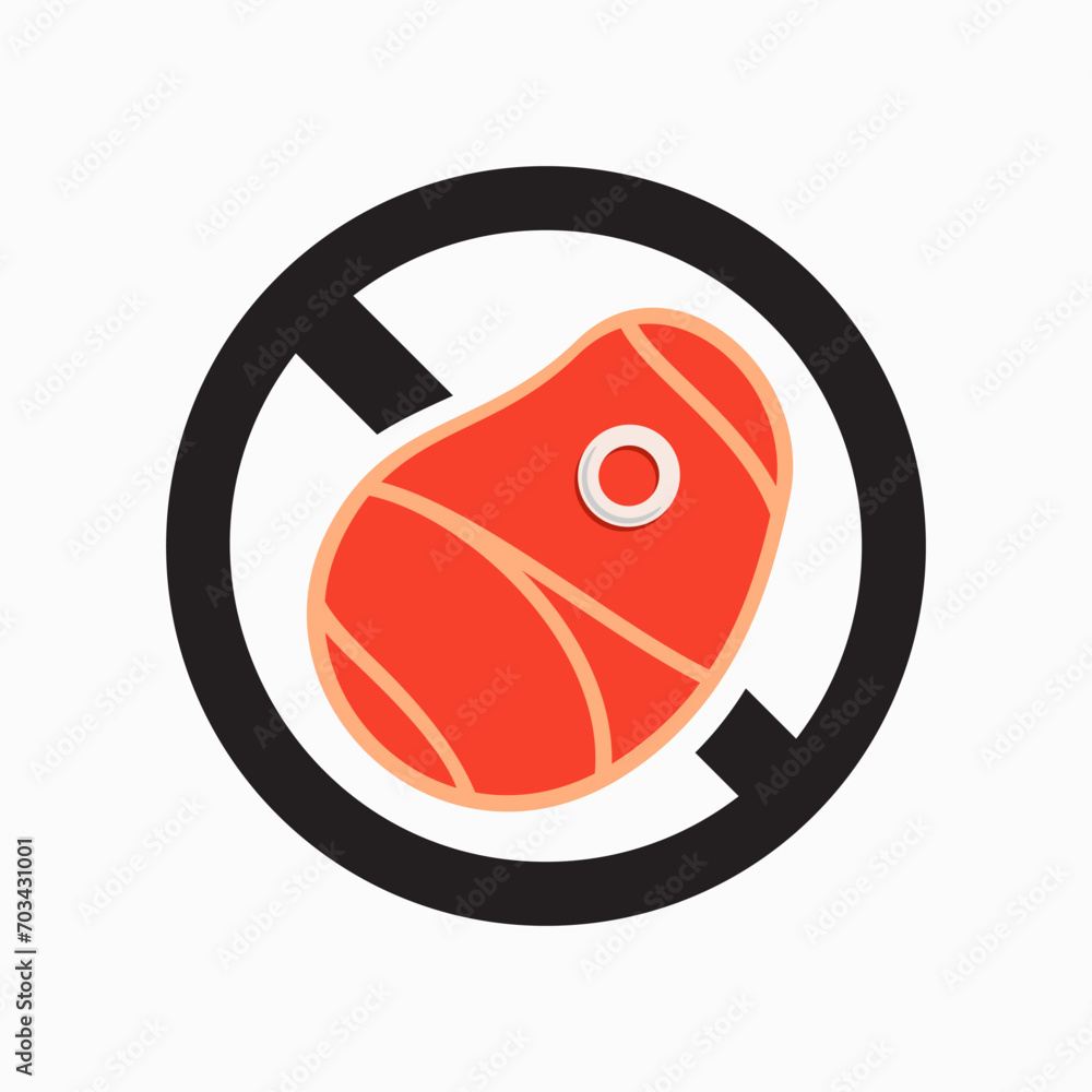 No fresh meat Allowed. Isolated Vector Illustration No fresh meat Allowed. Isolated Vector Illustration