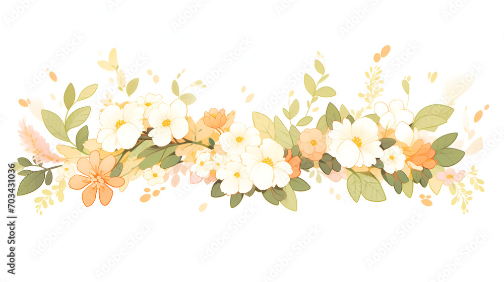 A cute little Beautiful flower clusters，white background