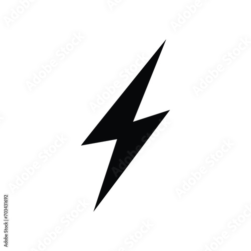 eps10 black vector lightning electric solid icon in simple flat trendy style isolated on white background