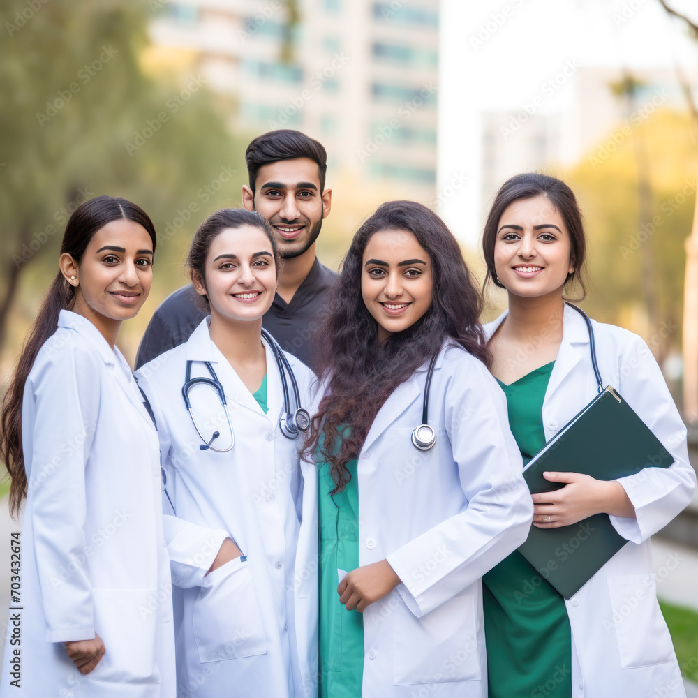 group of medical workers standing outdoor group of medical workers standing outdoor