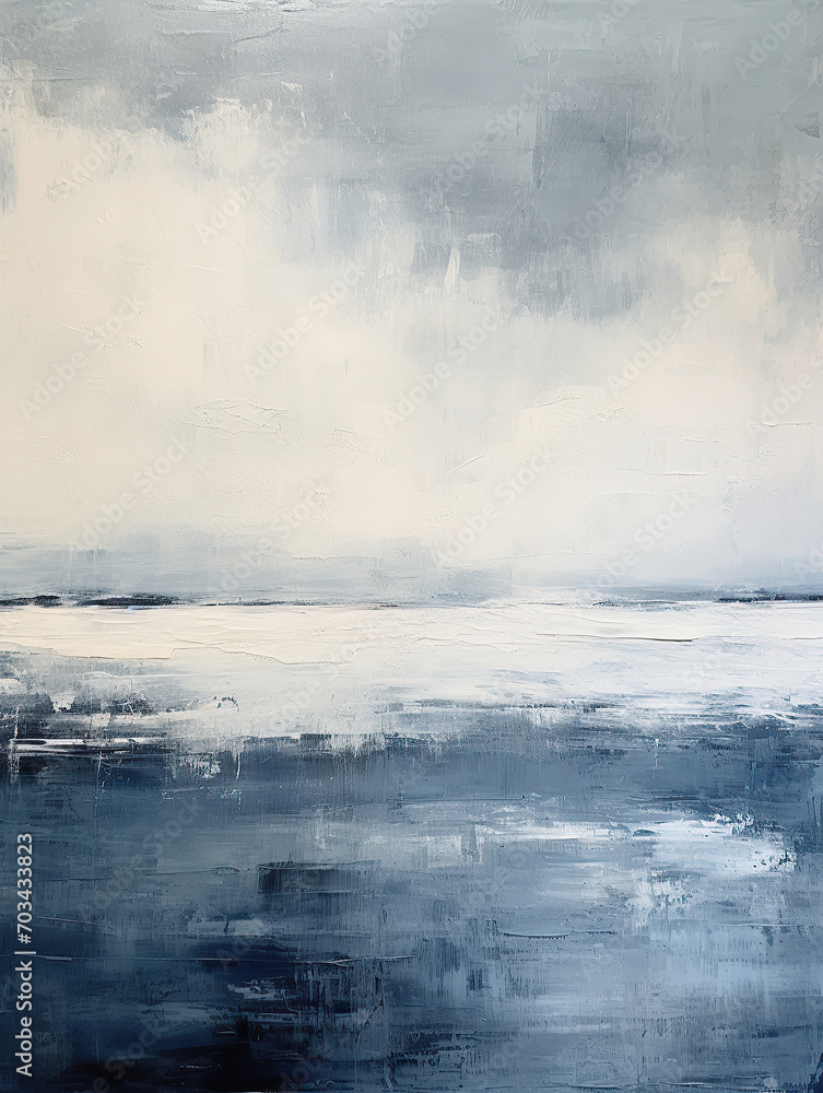 Oil painting seascape, Dark blue sea abstraction, beach, Coastal ocean