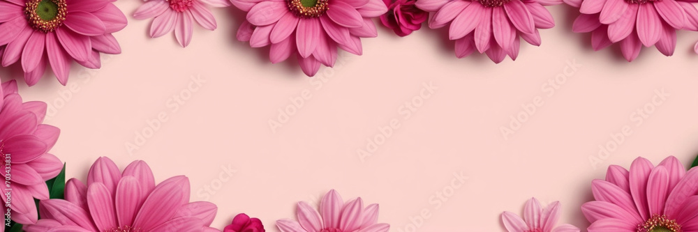 pink flower frame valentines copy space background mothers day