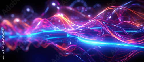 Experience the vibrant world of morphism with this fluorescent abstract wave.