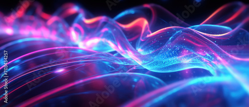 Experience the vibrant world of morphism with this fluorescent abstract wave.