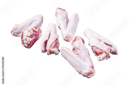 Fresh raw duck wings  Transparent background. Isolated.