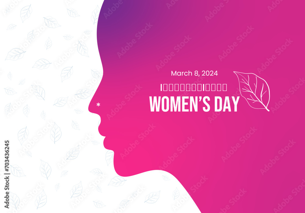 international women's day 8 march vector illustration concept, woman head illustration from side view happy women's day, can use for, landing page, template, ui, web, mobile app, poster, banner, flyer