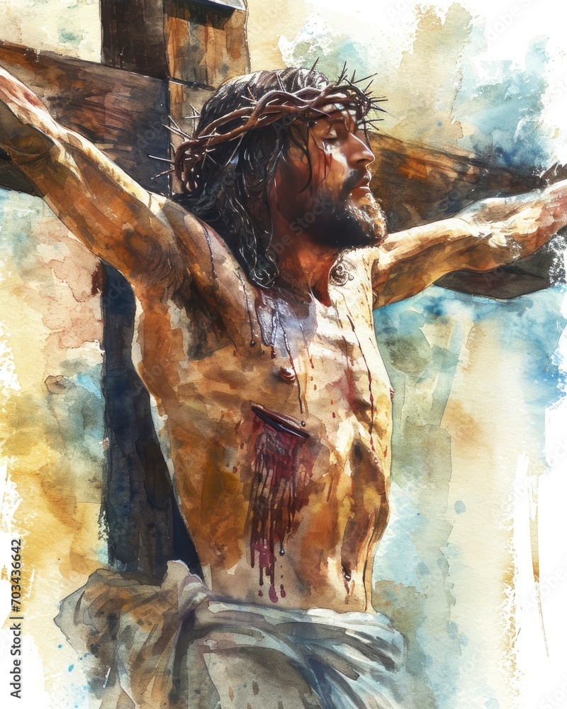 jesus christ, Jesus crucified on the cross, praying for those who ...