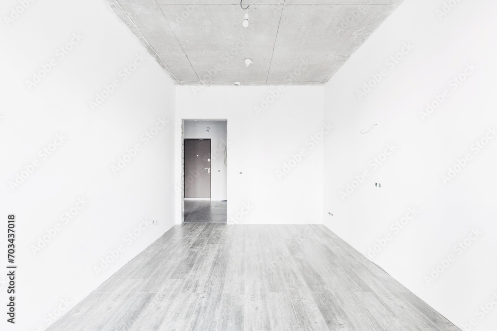 interior of the apartment without decoration in gray colors. rough finish interior of the apartment without decoration in gray colors. rough finish