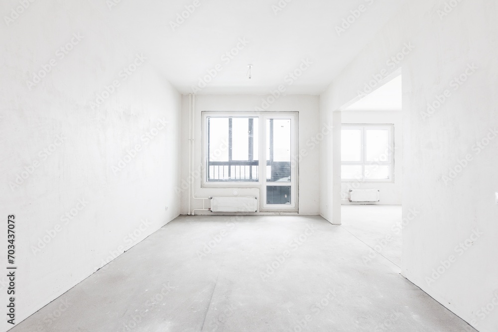 interior of the apartment without decoration in gray colors. rough finish interior of the apartment without decoration in gray colors. rough finish
