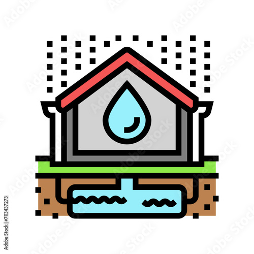 rainwater harvesting green building color icon vector. rainwater harvesting green building sign. isolated symbol illustration